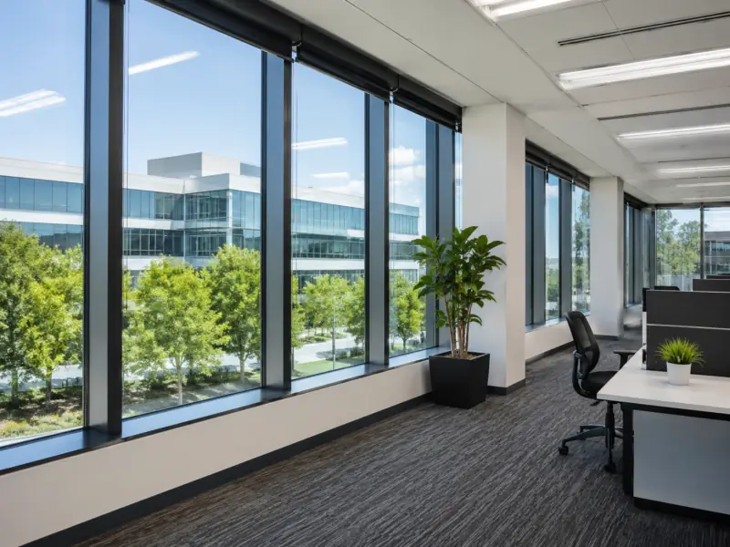Vitres de bureaux nettoyées avec soin